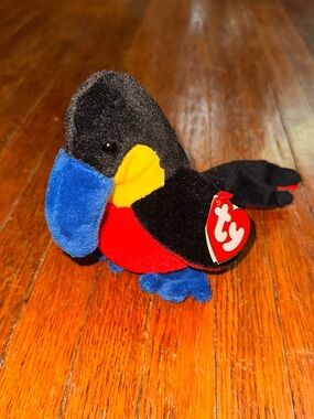 Korean TY Kiwi Beanie Baby Toucan Bird 1st Gen Tush Tag 3rd Gen Swing Tag